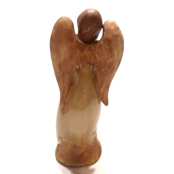 Angel Figurine Pottery Mixed Matte/Gloss Finish Praying Hands 7 Inches Tall Vtg. - Picture 3 of 7